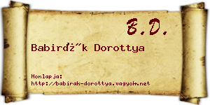 Babirák Dorottya névjegykártya